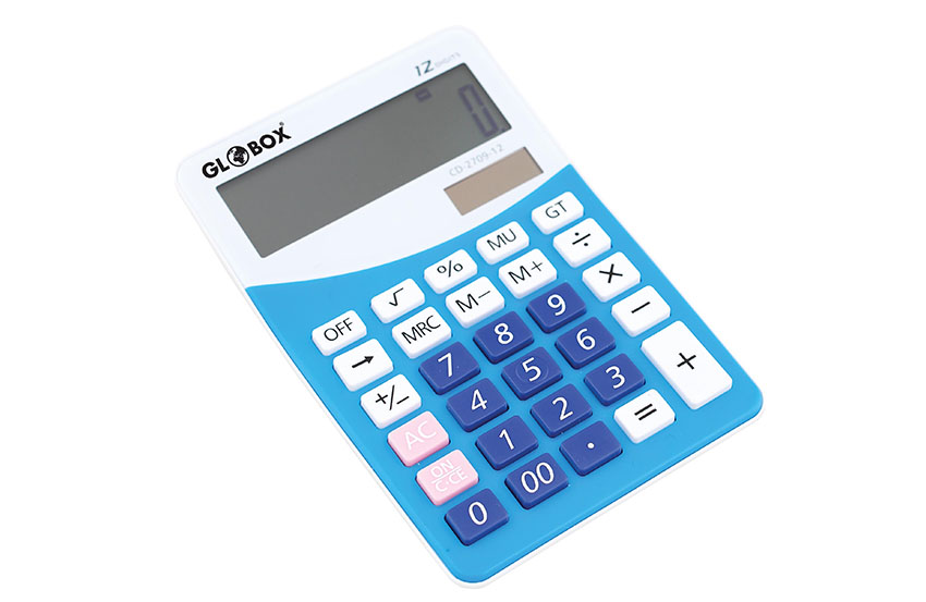 Basic Calculator Kids School Office Desk Pocket Calculate Sum Numbers Blue Pink