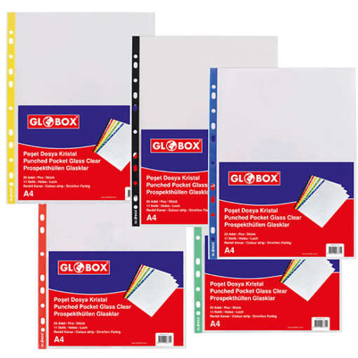 25 Heavy Duty A4 Punched Pockets Filing Glass Crystal Clear - Extra Strong