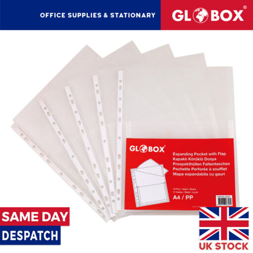 Expanding Heavy Duty Punched Pocket with Flap For Over 200 Sheets Each