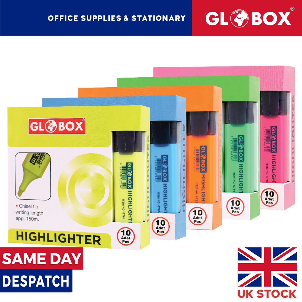 Highlighter Pens - 5*10 Pcs/Pack - Fluorescent Pens - Bright Colours Markers