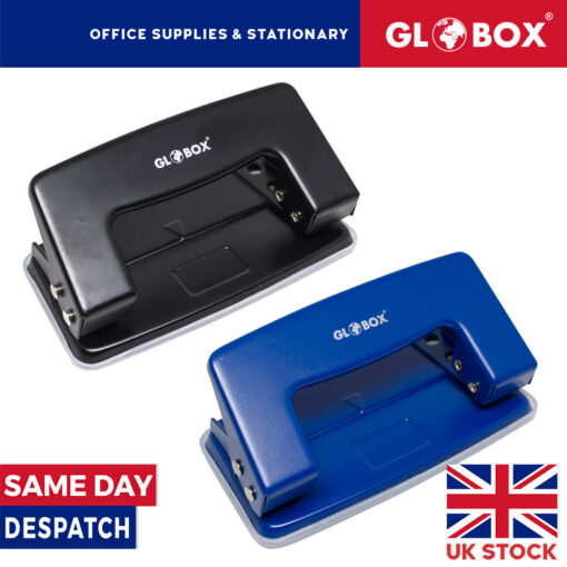 10 Sheet Capacity Small Size Hole Punch - Black / Blue