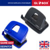 20 Sheet Medium Size Capacity Paper Hole Punch - Black / Blue