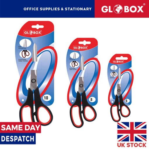 2x Stainless Steel Scissors - Multi Purpose Office Home Stainless Steel Soft Grip Scissors
