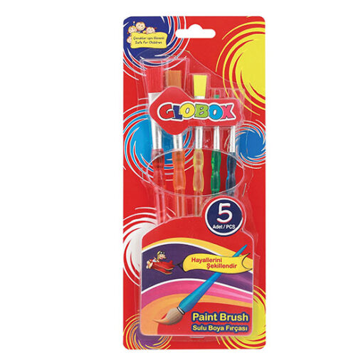 5 Set Children Kids Assorted Flat Paint Brushes Set Arts Crafts Artist School Home
