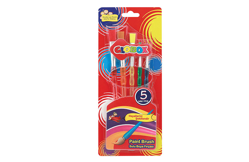 5 Set Children Kids Assorted Flat Paint Brushes Set Arts Crafts Artist School Home