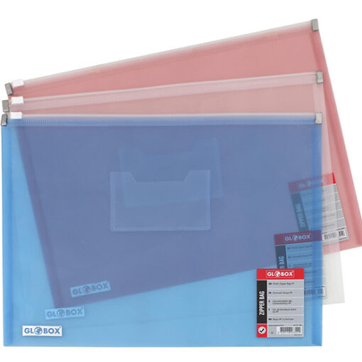 2x A4 Plastic Zipper Bag – Document Storage Filling Wallet