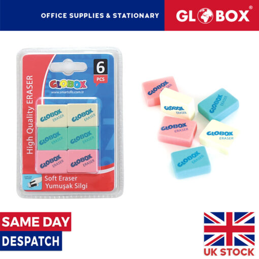 12 x Quality Soft Pencil Erasers Rubber - Smudge and Dust Free - Rub Out