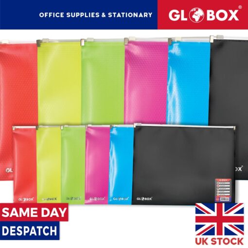 A4 Plastic Zipper Bag - Document Storage Filling Wallet - Business Card