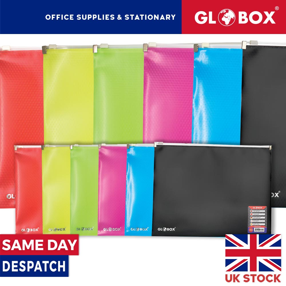 A4 Plastic Zipper Bag - Document Storage Filling Wallet - Business Card