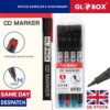 Medium Point OHP CD Marker Pen (1.0 mm) w/ Eraser - Assorted Colours 4 pens in a Pack