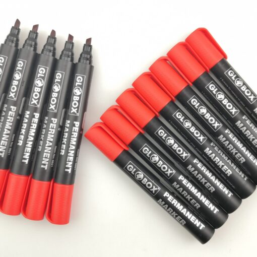 Fine Permanent Marker Pens - 2 pcs - (2mm) - Glass / Metal / Plastic - RED
