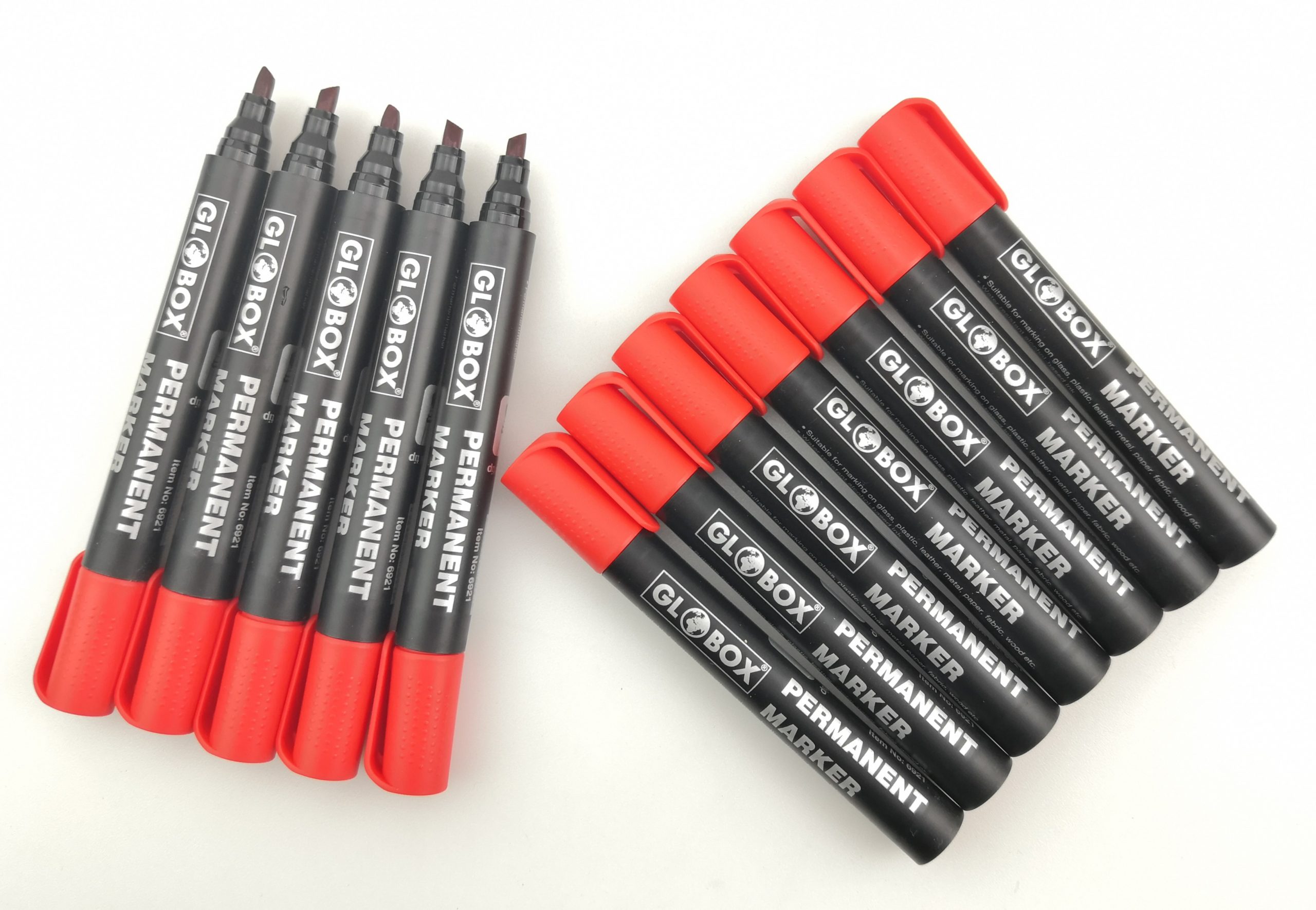 Fine Permanent Marker Pens - 2 pcs - (2mm) - Glass / Metal / Plastic - RED
