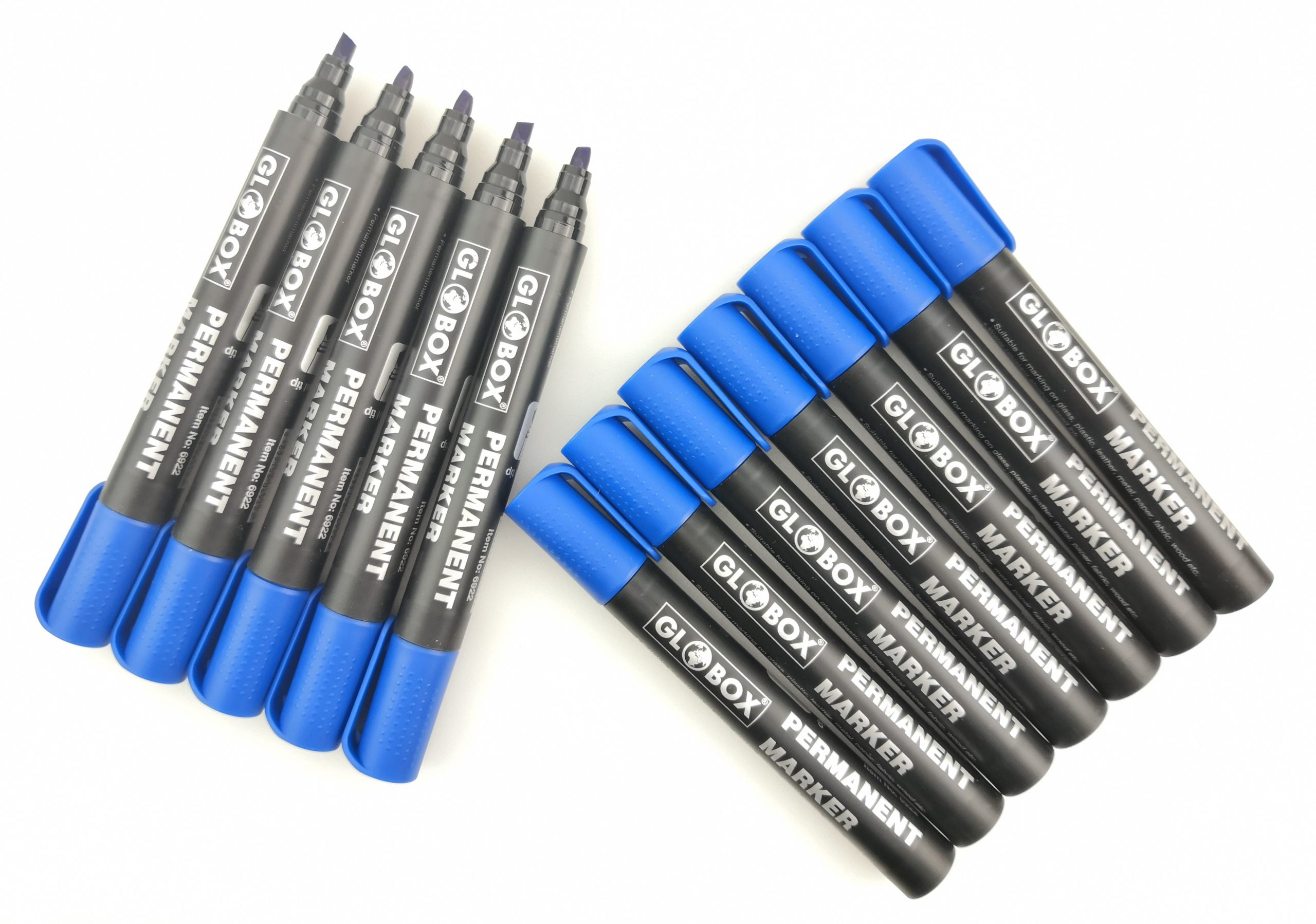 Fine Permanent Marker Pens - 2 pcs - (2mm) - Glass / Metal / Plastic - BLUE