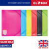 A4 Spiral Display Book with 30 Clear Pockets and Elastic Cord - Neon Colours
