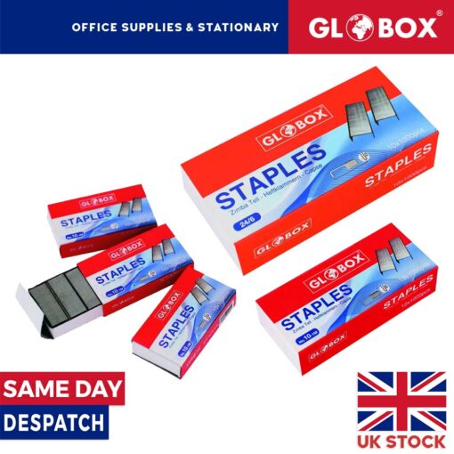 Staples No:10 or 24/6 - Pack of 1000 or 10000 -  Globox High Quality
