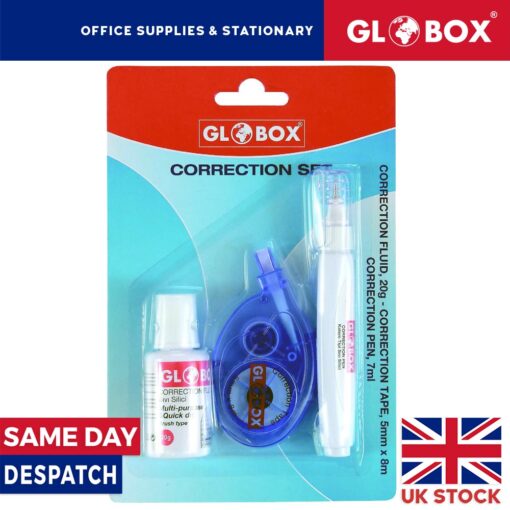 2x Correction Fluid Sets - Correction Pen Metal Tip, Correction Fluid, Correction Tape