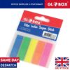 125 x Sticky Adhesive Index Tabs - Post Highlighter Flags - Neon Page Marker