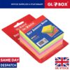2 x Post It Sticky Notes Removable Self Adhesive 75mm x 75mm x 400 Sheets - Neon Colours