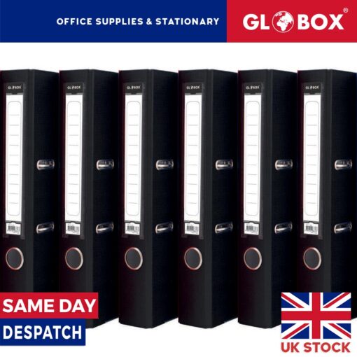 10x Black 55mm Lever Arch Files Fixed Mechanism  PVC Coated