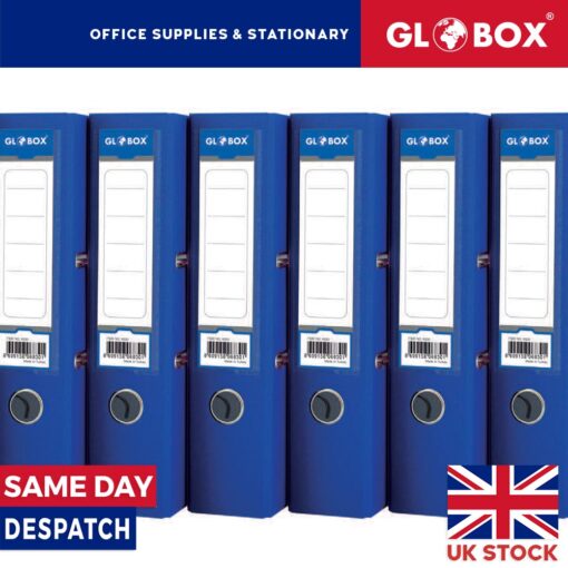 30x Blue 75mm Lever Arch Files Fixed Mechanism  PVC Coated