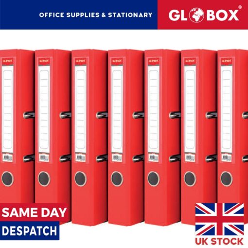 30x Red 55mm Lever Arch Files Fixed Mechanism PVC Coated