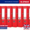 25x Red 75mm Lever Arch Files Fixed Mechanism PVC Coated