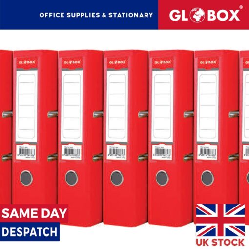 25x Red 75mm Lever Arch Files Fixed Mechanism PVC Coated