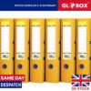 10x Yellow 75mm Lever Arch Files Fixed Mechanism  PVC Coated