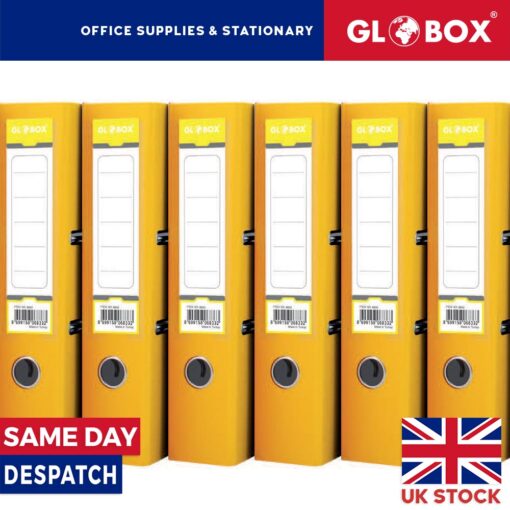 10x Yellow 75mm Lever Arch Files Fixed Mechanism  PVC Coated