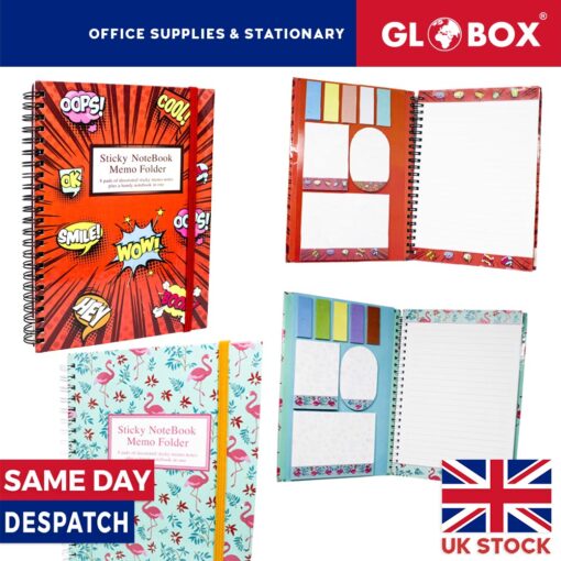 A5 Printed Sticky Notebook Memo Folder