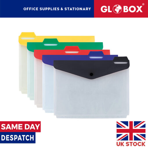 5 pcs Button Folder Set with Index - For A4 Size filing - Organiser