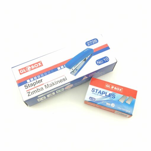 Stapler and 1000pcs Staples - (No:24/6 - No:10) - Home Office Desk School - Blue, No:10