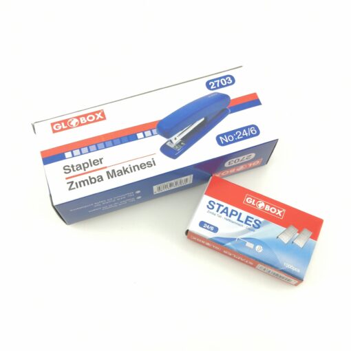 Stapler and 1000pcs Staples - (No:24/6 - No:10) - Home Office Desk School - Blue, No:24/6
