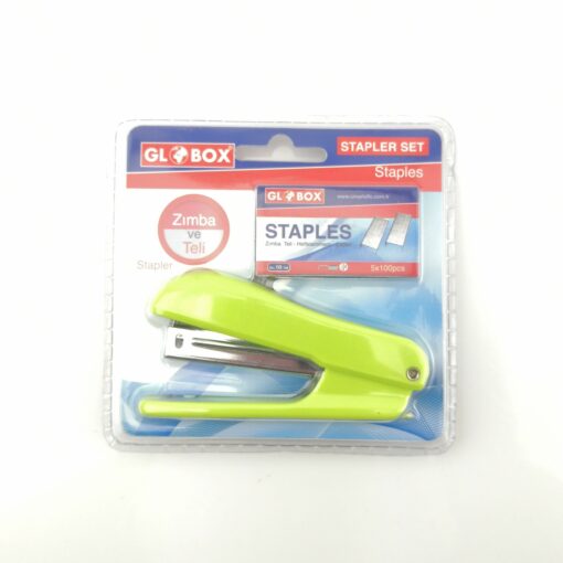 Stapler Set and Staples Set - 5 x 100pcs Staples - Home, Office, Desk, School - GREEN