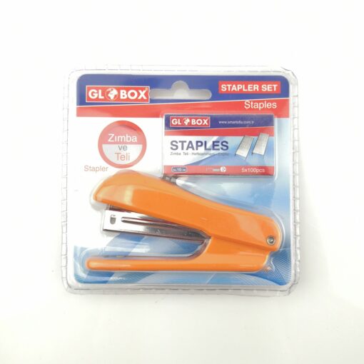 Stapler Set and Staples Set - 5 x 100pcs Staples - Home, Office, Desk, School - ORANGE