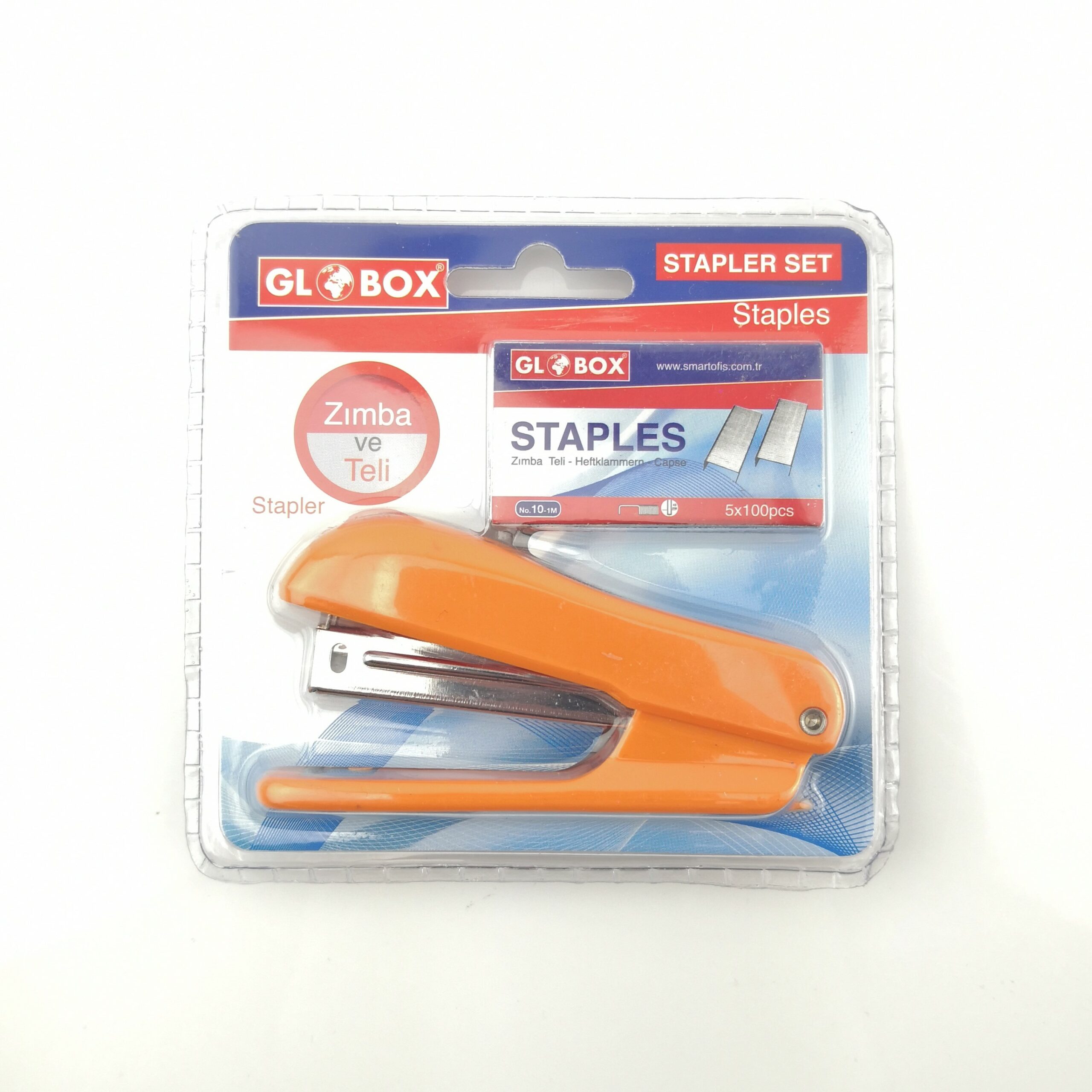 Stapler Set and Staples Set - 5 x 100pcs Staples - Home, Office, Desk, School - ORANGE