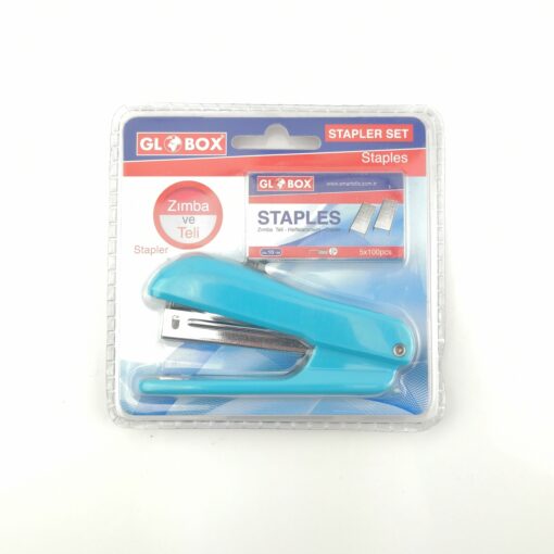 Stapler Set and Staples Set - 5 x 100pcs Staples - Home, Office, Desk, School - BLUE