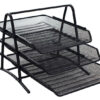 Metal Filing Letter Trays Stacking Office Desk Tidy Paper Document Organiser