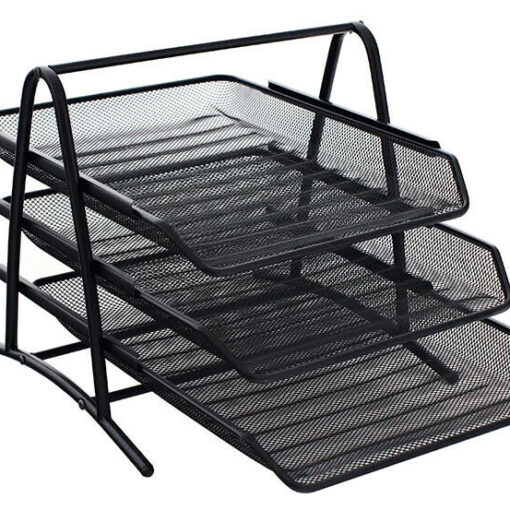 Metal Filing Letter Trays Stacking Office Desk Tidy Paper Document Organiser